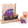 Bigjigs Toys Bigjigs Detské nasadzovacie vozidlá z kociek Bigjigs Toys Bigjigs Detské nasadzovacie vozidlá z kociek