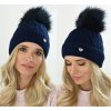 Fashionweek Dámska čiapka s kožušinovou brmbolcom a'la JENOT! + Flísová podšívka Zizi-V20 Farba: námornícka modrá, Veľkosť: Universal Fashionweek Dámska čiapka s kožušinovou brmbolcom a'la JENOT! + Flísová podšívka Zizi-V20 Farba: námornícka modrá, Veľkosť: Universal