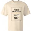 Oversized tričko s potlačou béžová Oversized tričko s potlačou béžová