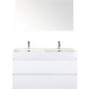 Kúpeľňový nábytkový set Maxx XL 120 cm s keramickým dvojitým umývadlom Model 2 a zrkadlom biela vysoko lesklá Kúpeľňový nábytkový set Maxx XL 120 cm s keramickým dvojitým umývadlom Model 2 a zrkadlom biela vysoko lesklá