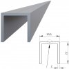 Kovoinoxshop Hliníkový U profil 20.5x22mm pre lamely 16 mm, L:6000 mm, bez povrchovej úpravy, EN AW-6060 Kovoinoxshop Hliníkový U profil 20.5x22mm pre lamely 16 mm, L:6000 mm, bez povrchovej úpravy, EN AW-6060