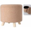 HOMESTYLING Taburet s úložným priestorom TEDDY 40 cm béžová HOMESTYLING Taburet s úložným priestorom TEDDY 40 cm béžová