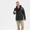 Quechua pánska nepremokavá turistická bunda NH500 čierna