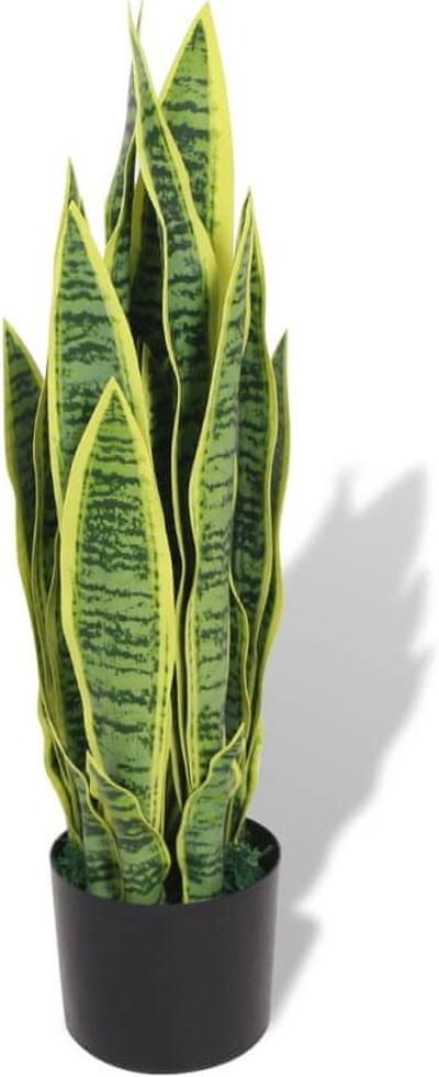 Vidaxl Umelá rastlina, sansevieria s kvetináčom 65 cm, zelená