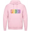 AWDis Hoodie Mikina - Dúhový nápis - PRIDE - Bábätkovská ružová - S - Pánske AWDis Hoodie Mikina - Dúhový nápis - PRIDE - Bábätkovská ružová - S - Pánske