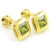 MYRO Náušnice zo žltého zlata zirkóny zelené 5 mm x 5 mm na balón MYRO Náušnice zo žltého zlata zirkóny zelené 5 mm x 5 mm na balón