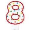 Narodeninová sviečka číslo 8 s bodkami 7,6cm - Amscan - Amscan Narodeninová sviečka číslo 8 s bodkami 7,6cm - Amscan - Amscan