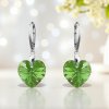 MSPERK Strieborné dámske náušnice srdcia Crystal Peridot Ag 925/1000 MSPERK Strieborné dámske náušnice srdcia Crystal Peridot Ag 925/1000