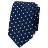 Modrá kravata slim s bielymi bodkami Modrá kravata slim s bielymi bodkami