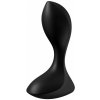 Vibračný análny kolík Satisfyer Backdoor Lover čierny, silikónový análny vibrátor 11 x 3,3 cm