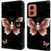 Peňaženkové 3D puzdro Shockproof na Motorola Moto G04/ G24 - Ružový motýľ Peňaženkové 3D puzdro Shockproof na Motorola Moto G04/ G24 - Ružový motýľ