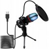 Mikrofón do počítača GAMINGOVÝ kapacitný štúdiový KARAOKE USB filter
