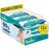 Pampers Aqua 99% Voda vlhčené obrúsky 12 x 60 ks