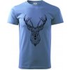 Jeleň kresba - Klasické pánske tričko vyššej gramáže - L ( Svetlomodrá ) Jeleň kresba - Klasické pánske tričko vyššej gramáže - L ( Svetlomodrá )
