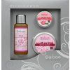 Saloos Exclusive Ruža masážny olej 50 ml + Bio karité 50 ml + Bio karité na pery 19 ml darčeková sada Saloos Exclusive Ruža masážny olej 50 ml + Bio karité 50 ml + Bio karité na pery 19 ml darčeková sada
