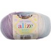 Pletacia vlna Alize BABY WOOL BATIK 3566 biela modrá fialová Pletacia vlna Alize BABY WOOL BATIK 3566 biela modrá fialová