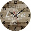 Veselá Stena Drevené nástenné hodiny Domov