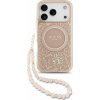 Guess IML Flowers Allover Strap MagSafe Zadní Kryt pro iPhone 17 Pro Pink