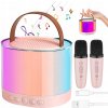 BEZDRÔTOVÝ MINI BLUETOOTH REPRODUKTOR KARAOKE S 2 MIKROFÓNMI RUŽOVÝ BEZDRÔTOVÝ MINI BLUETOOTH REPRODUKTOR KARAOKE S 2 MIKROFÓNMI RUŽOVÝ