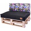 Golden Garden Paletové sedenie GG61 - podsedák a vankúš 120cm x 80cm x 15cm penový granulát čierny s kvietkami 1 Golden Garden Paletové sedenie GG61 - podsedák a vankúš 120cm x 80cm x 15cm penový granulát čierny s kvietkami 1