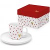 Šálka s podšálkou v darčekovom balení - Little Hearts Matte Espresso Šálka s podšálkou v darčekovom balení - Little Hearts Matte Espresso