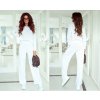 Fashionweek nádherný bavlnený komplet nohavice + blúzka JK-TED biely