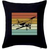 Vintage lietadlo - Vankúš 50x50 - 50x50 - Vrátane výplne ( Čierna ) Vintage lietadlo - Vankúš 50x50 - 50x50 - Vrátane výplne ( Čierna )