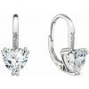 Strieborné náušnice visiace so zirkónmi biele srdiečko 11409.1 Kryštál Strieborné náušnice visiace so zirkónmi biele srdiečko 11409.1 Kryštál