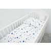 Obliečky do postieľky biele Stars - modré a ružové hviezdičky, 120x90 Obliečky do postieľky biele Stars - modré a ružové hviezdičky, 120x90