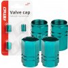 Hliníkové krytky na ventil zelená 4 ks AMIO-03632 Hliníkové krytky na ventil zelená 4 ks AMIO-03632