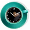 Moderné hodiny do kuchyne Tyrkysová šálka Moderné hodiny do kuchyne Tyrkysová šálka
