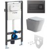 Mereo WC set - Smart flush rimless WC hranaté, modul pre sadrokartón, čierne hranaté tlačidlo Mereo WC set - Smart flush rimless WC hranaté, modul pre sadrokartón, čierne hranaté tlačidlo