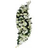 Smútočný veniec s umelými ružami, orchideami a kaméliami 100cm x 35cm krémová, zelená Smútočný veniec s umelými ružami, orchideami a kaméliami 100cm x 35cm krémová, zelená