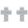 Amawell Náušnice z bieleho zlata so zirkónmi v tvare kríža 2000769100001 Amawell Náušnice z bieleho zlata so zirkónmi v tvare kríža 2000769100001