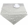 Obrus Vianočné, Strieborné vločky a strieborno biele hviezdičky, šedý 85 x 85 cm Obrus Vianočné, Strieborné vločky a strieborno biele hviezdičky, šedý 85 x 85 cm