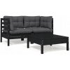 Záhradný nábytkový set drevený VidaXL čierny 1 ks Záhradný nábytkový set drevený VidaXL čierny 1 ks