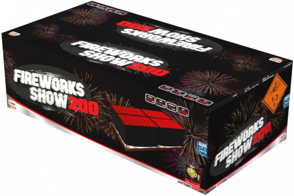 Sestavený ohňostroj Fireworks Show 200 ran 30 mm
