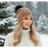 Luxusná čiapka s brombolcom z pravej kožušiny WILLI AZALIA okrová-ihneď Luxusná čiapka s brombolcom z pravej kožušiny WILLI AZALIA okrová-ihneď