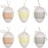 Anděl Vajíčka s puntíky plastová na zavěšení 6 cm Sada 6 ks Anděl Vajíčka s puntíky plastová na zavěšení 6 cm Sada 6 ks
