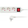 Solight PP11 3z predlžovací prívod, 2m, 3 x 1mm2, biely, vypínač Solight PP11 3z predlžovací prívod, 2m, 3 x 1mm2, biely, vypínač