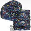 Dráče Flísová čiapka a nákrčník Dráča - Yetti 06, modrá, kvietky Farba: Modrá, Veľkosť: 54-56 Dráče Flísová čiapka a nákrčník Dráča - Yetti 06, modrá, kvietky Farba: Modrá, Veľkosť: 54-56