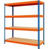 Výpredaj-regálov.sk Regál 180x160x50 cm profesionálny 4-policový, nosnosť 1200 kg - modro-oranžový Výpredaj-regálov.sk Regál 180x160x50 cm profesionálny 4-policový, nosnosť 1200 kg - modro-oranžový