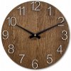 Hnedé nástenné hodiny, biely ciferník, čierne ručičky, 50cm Hnedé nástenné hodiny, biely ciferník, čierne ručičky, 50cm