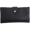 Prakticky priestranná rozložiteľná čierna dámska peňaženka so zlatými doplnkami Prakticky priestranná rozložiteľná čierna dámska peňaženka so zlatými doplnkami