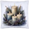 J&W Vianočná obliečka Adventné sviečky – biely motív so sviečkami a zimnou zeleňou 40x40 cm J&W Vianočná obliečka Adventné sviečky – biely motív so sviečkami a zimnou zeleňou 40x40 cm