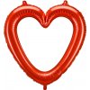 PartyDeco Fóliový balón Červené srdce 86 x 83,5 cm