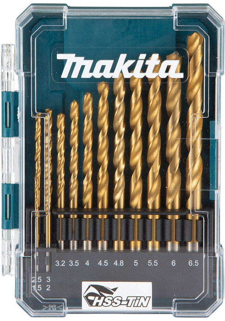 Makita D-72855 sada vrtákov do kovu HSS-TiN 1,5-6,5mm (po 0,5), 13ks