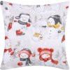 Bavlnená obliečka na vankúš Snehuliaci Veľkosť: 40 x 40 Bavlnená obliečka na vankúš Snehuliaci Veľkosť: 40 x 40