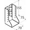 Domax Trámová papuča WBZ 22 70x155x75 Domax Trámová papuča WBZ 22 70x155x75