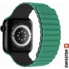 SWISSTEN SILICONE BAND FOR APPLE WATCH - MAGNETIC 42 / 44 / 45 / 49 mm GREEN/GREY 46000513 SWISSTEN SILICONE BAND FOR APPLE WATCH - MAGNETIC 42 / 44 / 45 / 49 mm GREEN/GREY 46000513